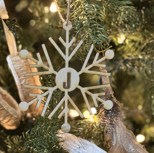 Initial Snowflake Ornament