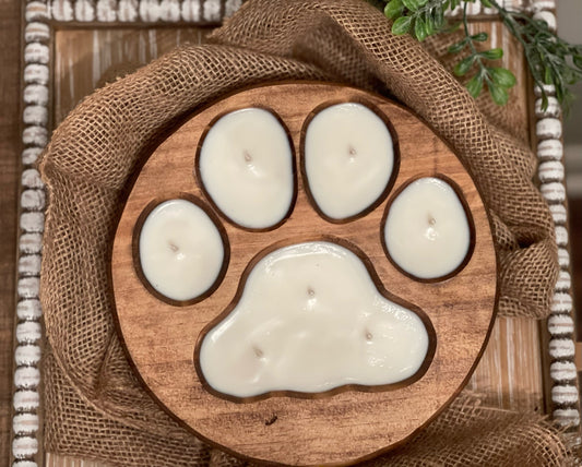 Paw Print Wooden Dough Bowl